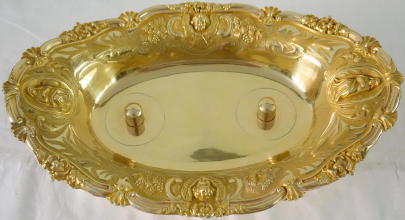 Antique solid silver gilt Baroque French Cruets